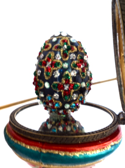miniature egg, faberge style, christmas ornament, decoration, glass ornament