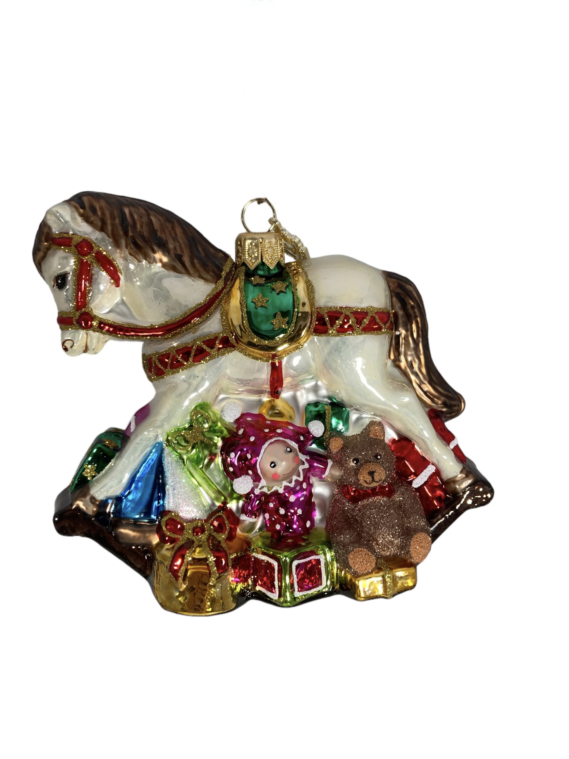 rocking horse with toys, christmas ornament
