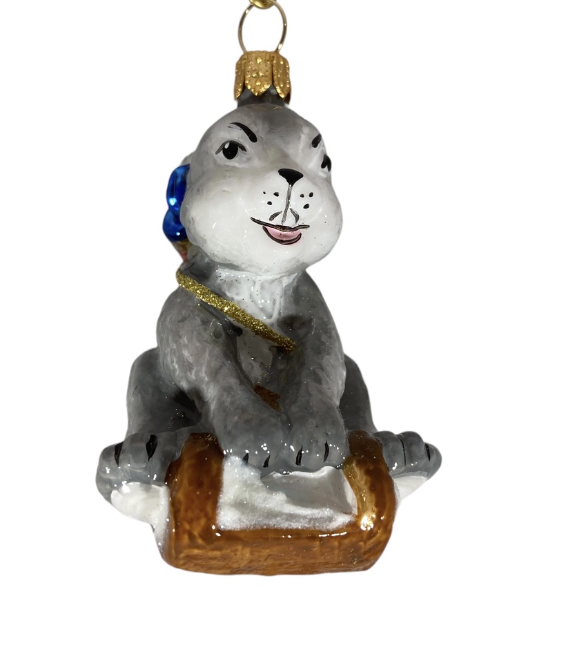 rabbit on sleigh, christmas