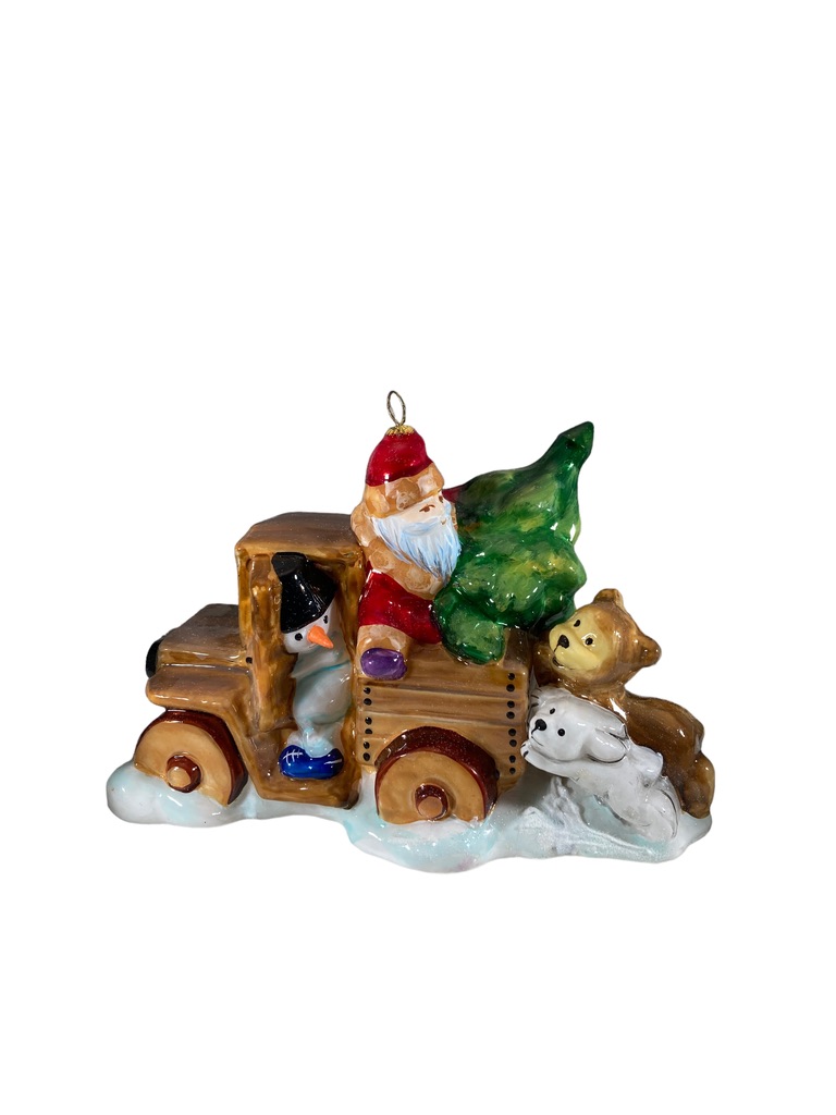 christmas truck, santa, christmas tree