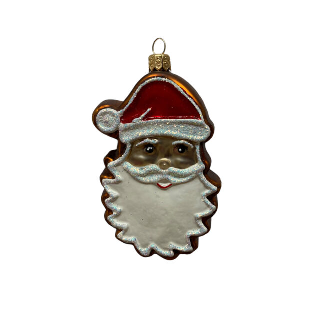 Santa head gingerbread ornament