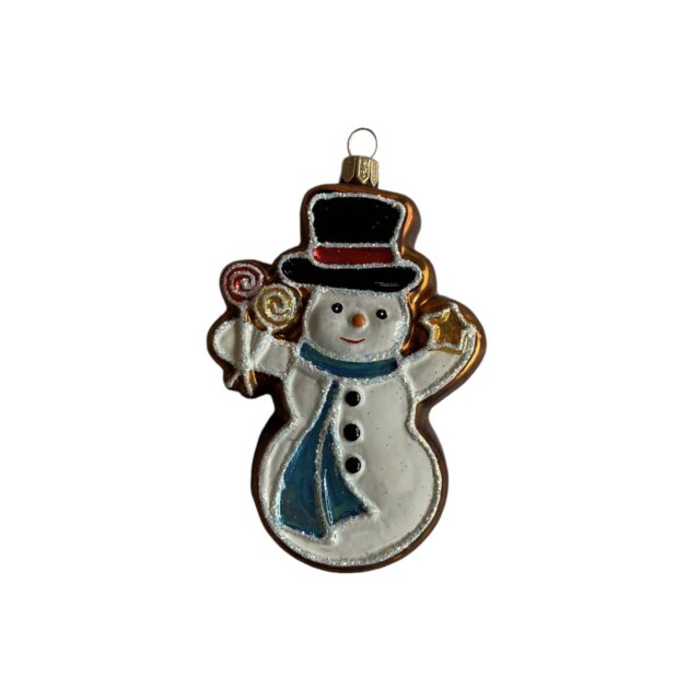 snowman gingerbread ornament