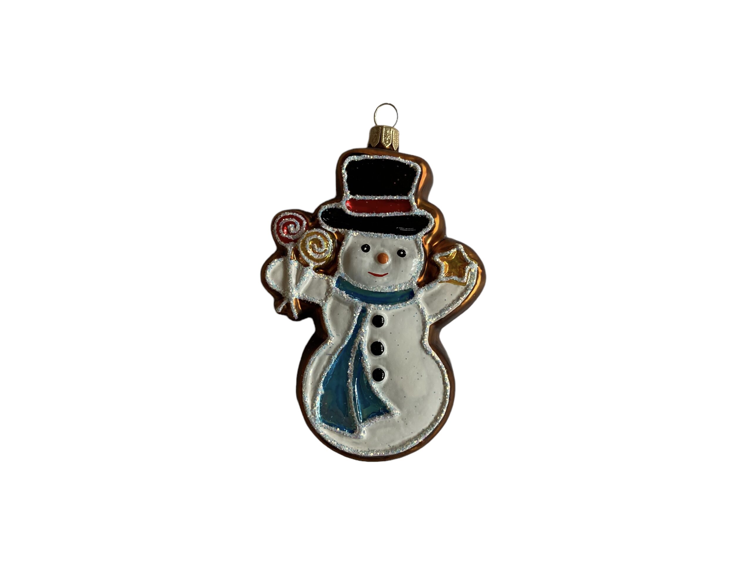 snowman gingerbread ornament