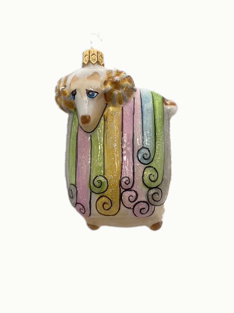 sheep, holy family, glass ornament