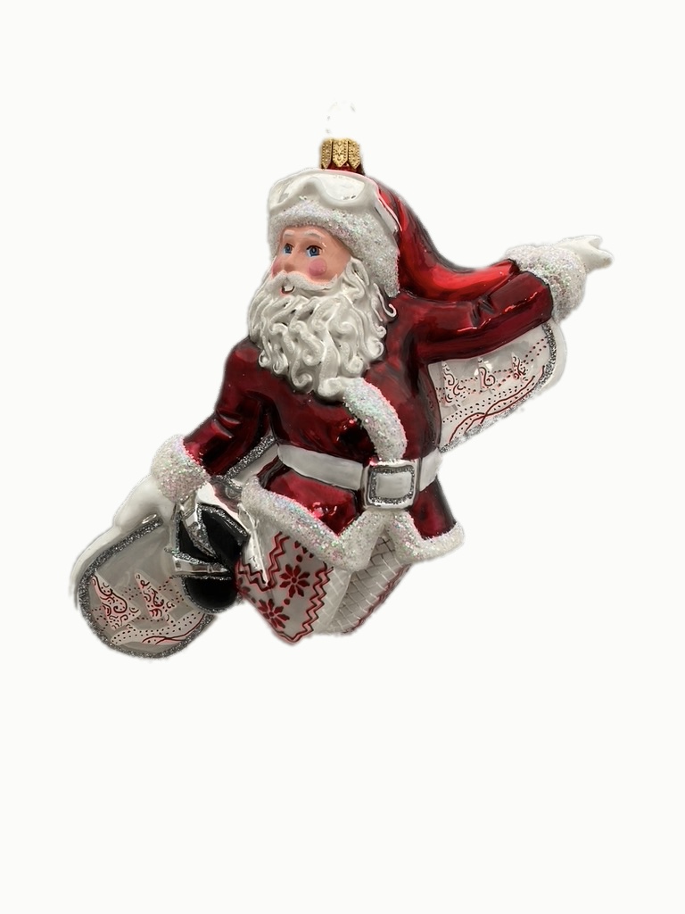 Snowboarding santa