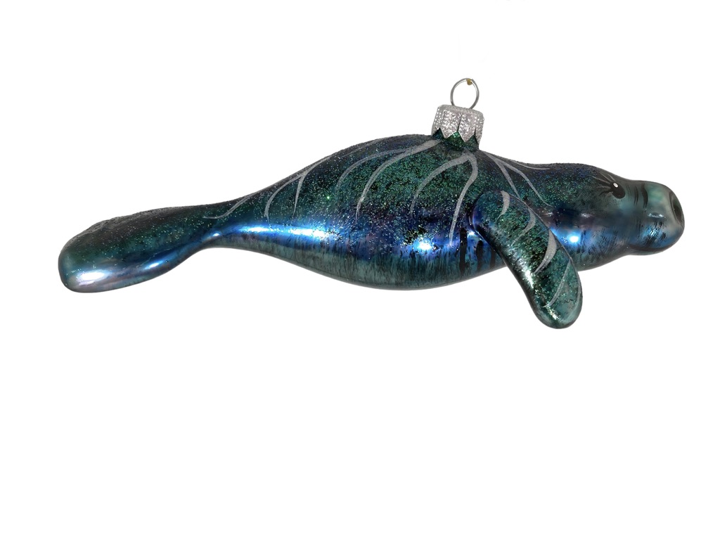 zeekoe, vis, dier, mantee, animal, fish, glassornament, chistmas, kerst, christmasdecoration, kerstversiering, xmastoy, xmasinsp, kerstboom, kerstfeest, chrsitmas tree