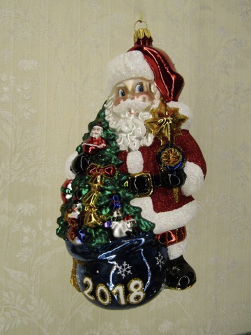 Santa Claus, kerstman, 2018, vintage christmas, retired ornaments, Christopher Radko ornaments, kerst, christmas, glass ornaments, christmas nostalgie, bag of gifts, naugthy and nice,