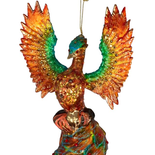 Santa Claus, kerstman, vintage christmas, retired ornaments, Christopher Radko ornaments, kerst, christmas, glass ornaments, christmas nostalgie, bag of gifts,year of the dragon, jaar van de draak, fire phenix, vuurfeniks, mythological animals, mythologische dieren, fabeldieren, sprookjes, legendes, fairy tales, legends, folklore , bedazzled, bejuweled, voorzien van steenjtes, high end christmas decorations,