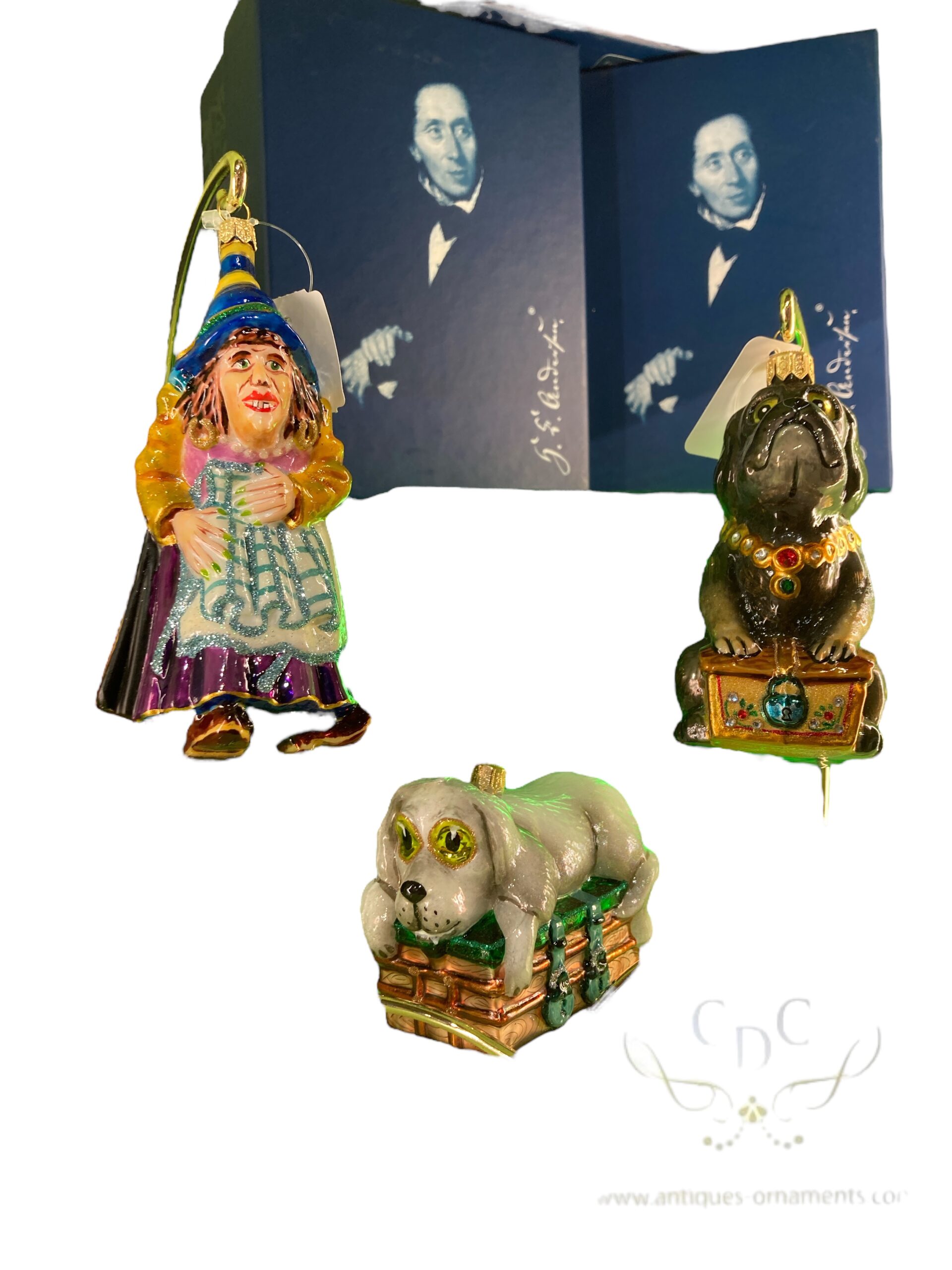 Tinderbox 3 piece set, luciferdoosje 3 delige set, sprookje, fairytail, witch, heks, dogs, honden, hollow tree, childhood memories, kindertijd, nostalgia. christmas, kerst, holiday season, kerstboom christmastree, santa claus, kerstman