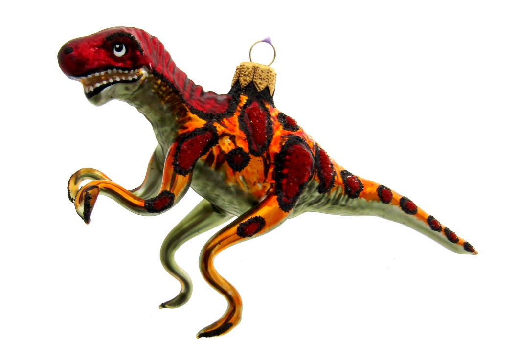 Een t-rex als kerst decoratie wie had dat gedacht, je kerstboom als reflextie vanhet speelgoed van je kinderen. kerst, kerstmis, kerstman, kerstboom, dier, historie, natuur,