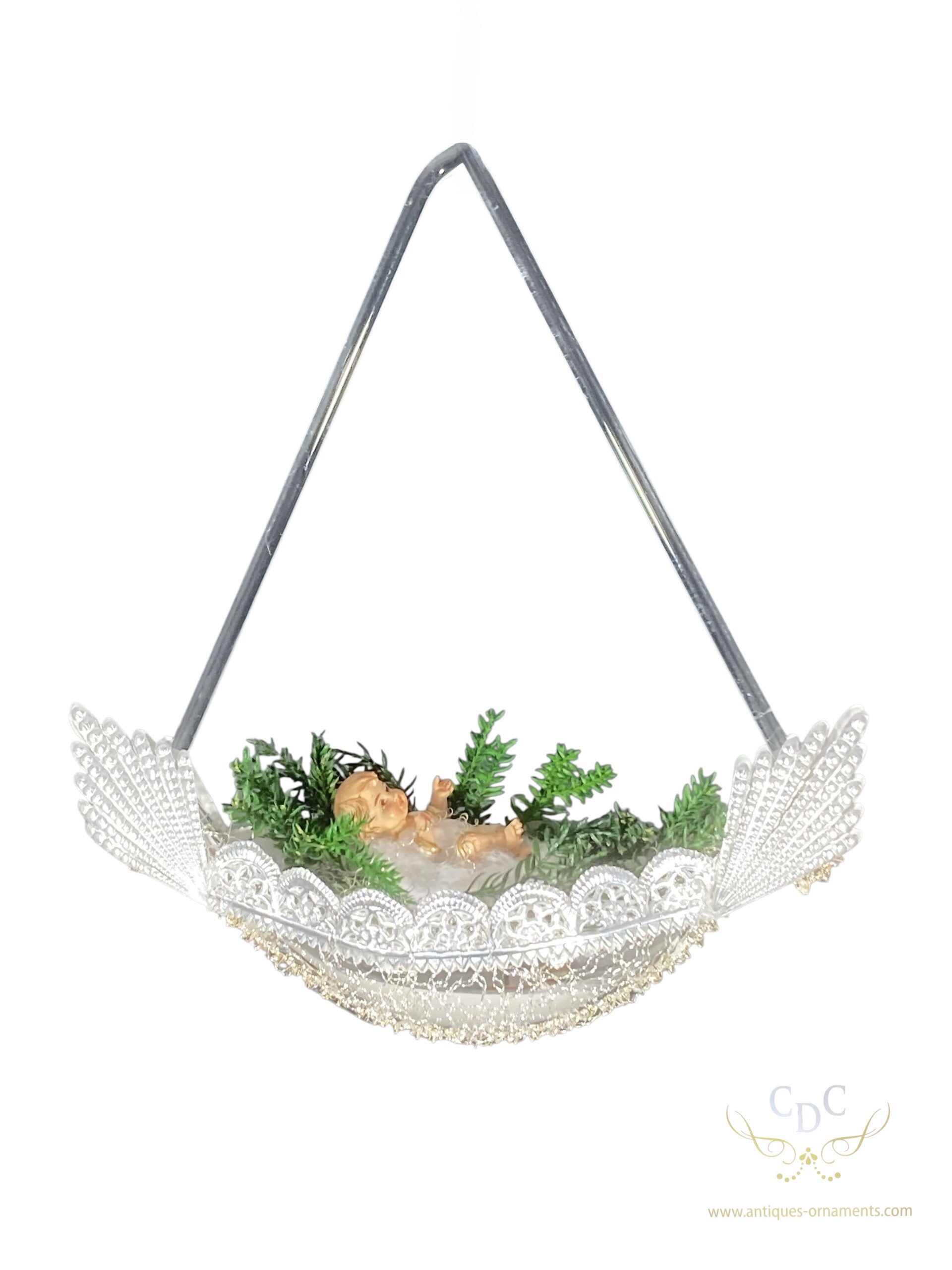 Victorian glass ornament with tinsel details, high quality handmade, european work, piece unuqie, Very beautiful as a solitare on the window. In combination with antique ornaments