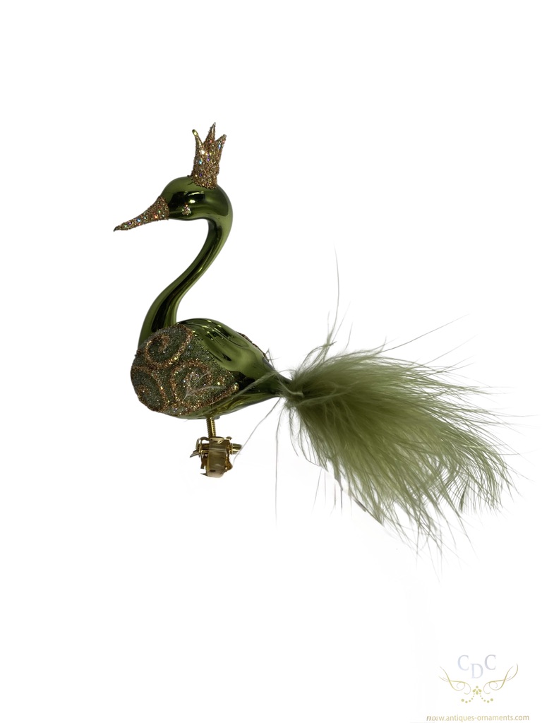 dark green swan, donker groene zwaan, glassornament, christmasdecoration, kerstversiering, kerstboom, christmastree, gird, vogel, animal, dier