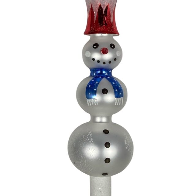 Snowman treetopper, sneeuwman piek, chirtmas, kerst, christmasdecoration, glassornaments, kerstversiering, piek, kerstboom, christmas tree