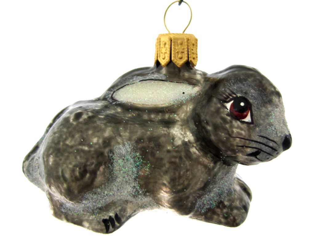 grey rabbit, grijs konijn bunny easter, easteronrmanet, glassornament