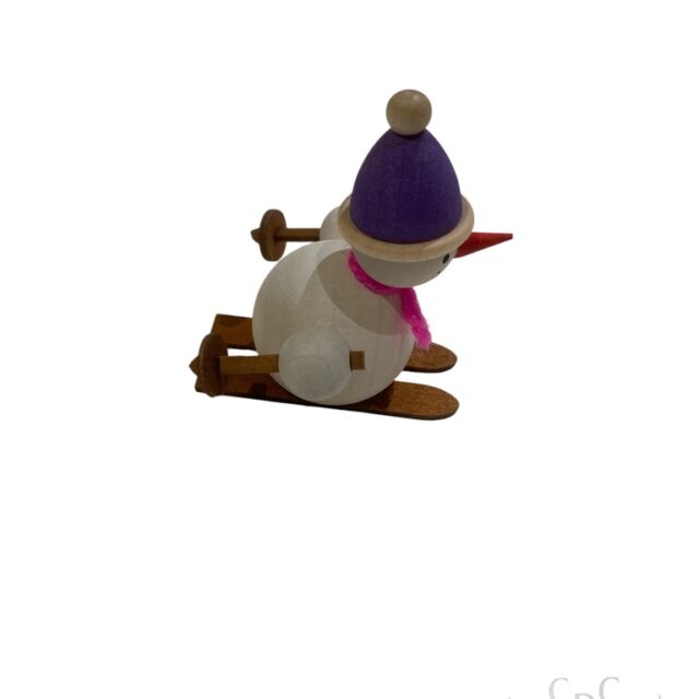 731 snowman on skies This Snowman is trying his luck on the slopes. Dollhouse, miniature, small, mini christmas
