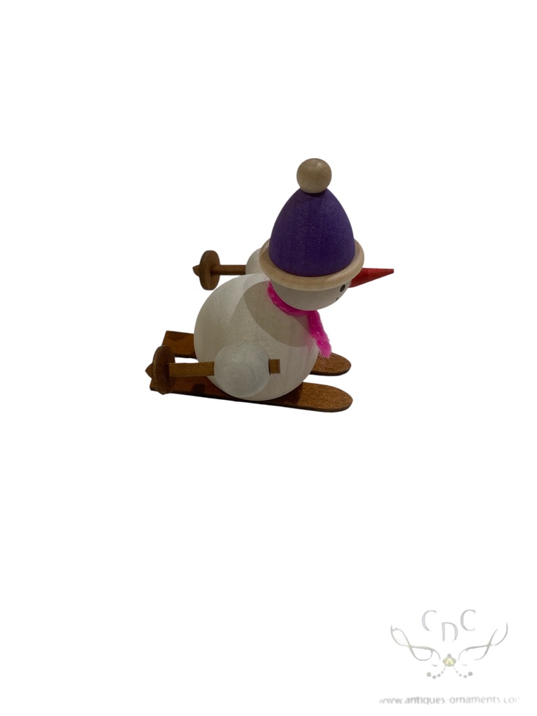 This Snowman is trying his luck on the slopes. Dollhouse, miniature, small, mini christmas