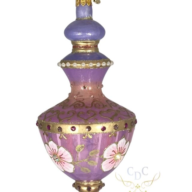 Bedazzled glassornament made by the best european artists. A moment of tranquility i n your christmas decor A perfume bottle to cherish