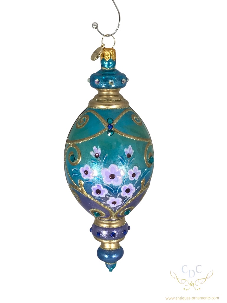 5505 Perfume bottle turkooise Bedazzled glassornament made by the best european artists. A moment of tranquility i n your christmas decor A perfume bottle to cherish