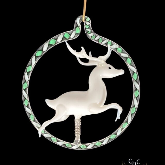 Deer in glass hoop, astonhising work of art for your christmastree