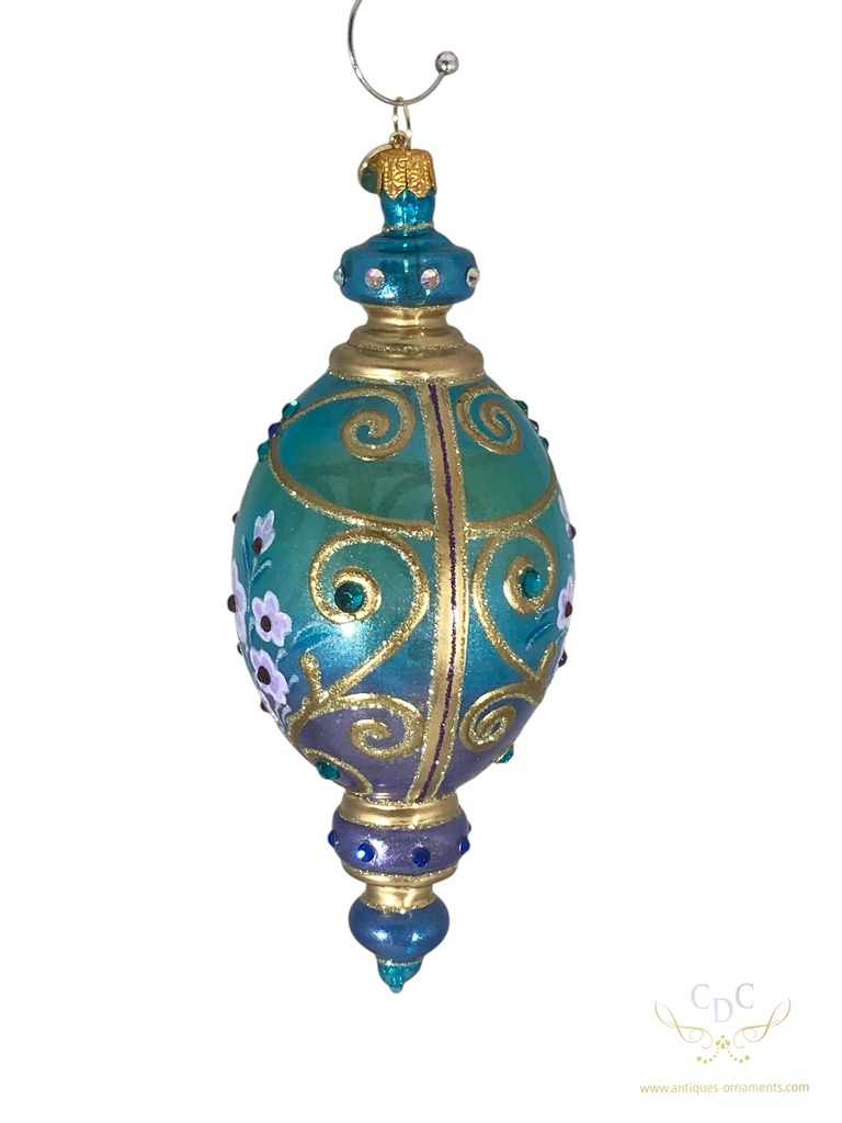 5505 Perfume bottle turkooise Bedazzled glassornament made by the best european artists. A moment of tranquility i n your christmas decor A perfume bottle to cherish