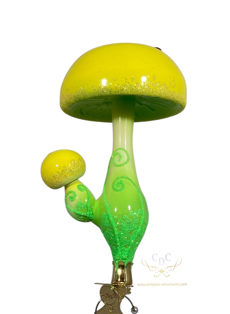 Yellow mushroom with ladybug a real treat for you a must have for your christmas decor