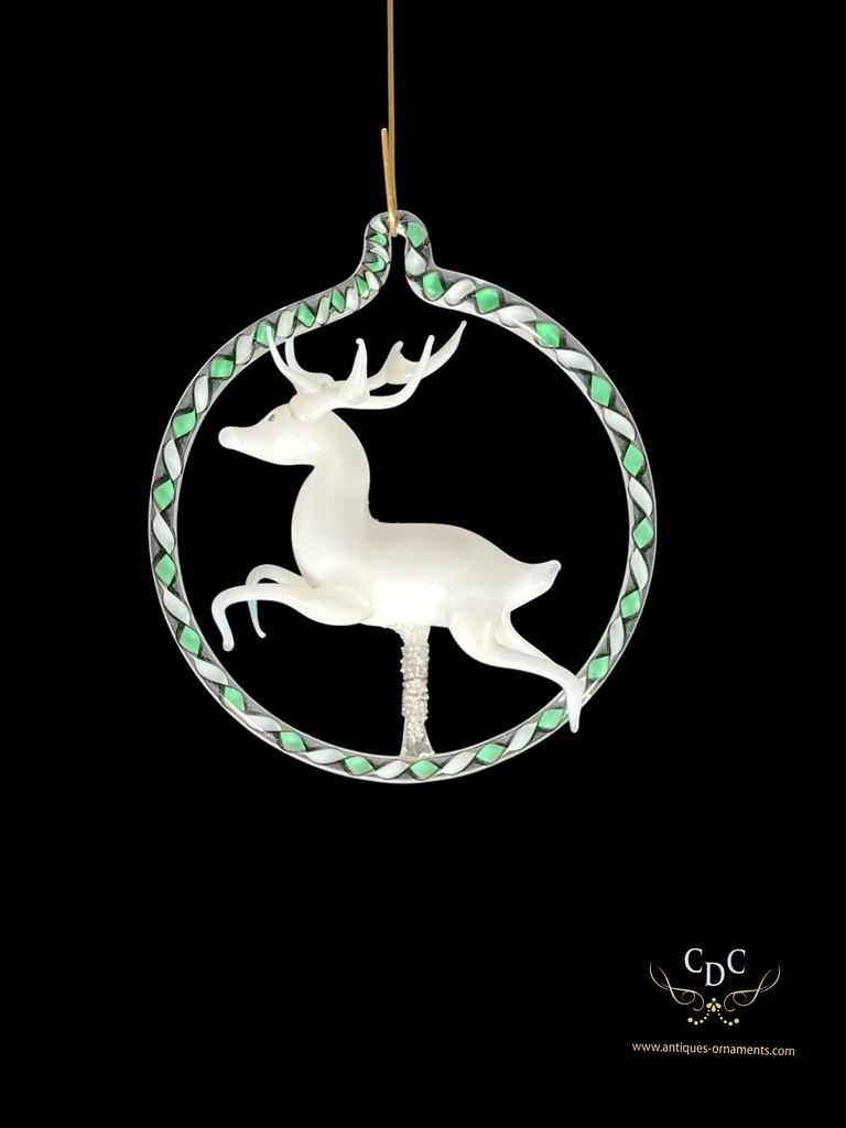 10141 Deer in hoop Deer in glass hoop, astonhising work of art for your christmastree