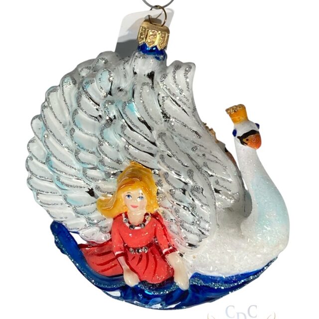Elisa with her enchanted brothers, during daytime swans during night princes. A Fairytale for all may into a christmasonrament : a lesson in siblings love.