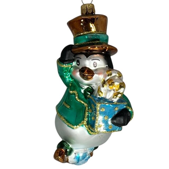 5575 Pinguin with present - green