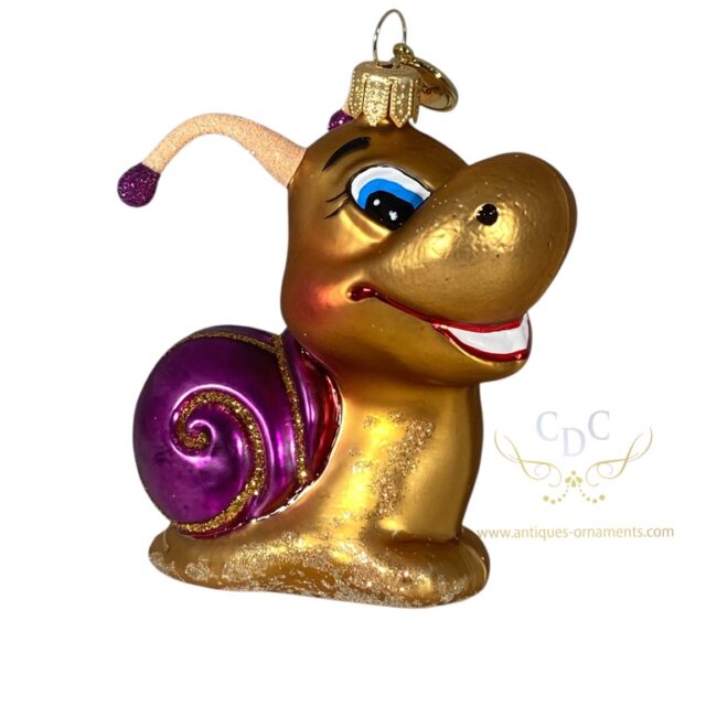 Funny snail pink/gold I would love to find one of these in my garden.